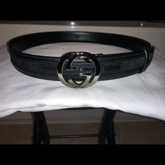 gucci monogram belt black